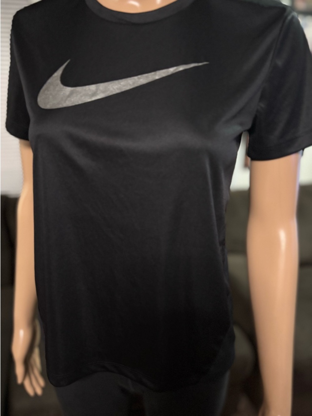 Nike Black T-Shirt with Silver Swoosh